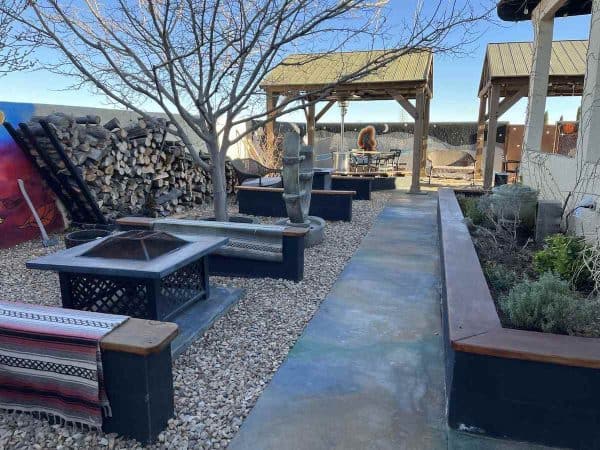 bigfoot wine bar and patio outdoor seating with firepits