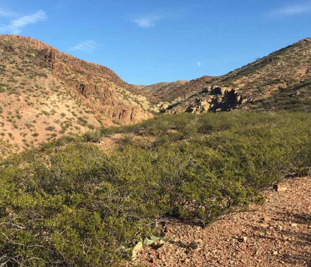 hiking along sidewinder trail outside truth or consequences