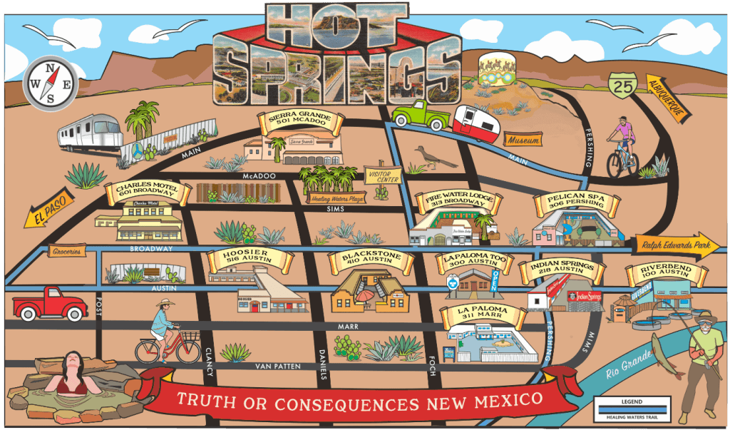 map hot springs truth or consequences spa and commercial district