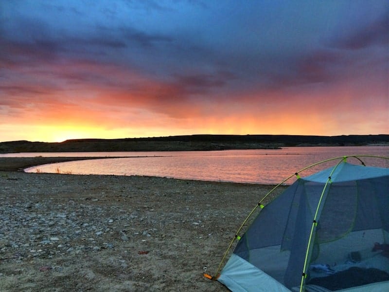 tent camping at elephant butte lake