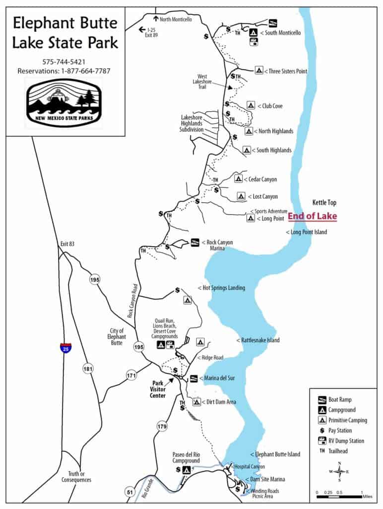elephant butte lake state park map