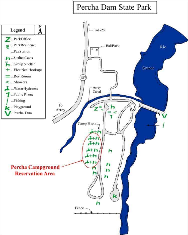 percha dam state park map