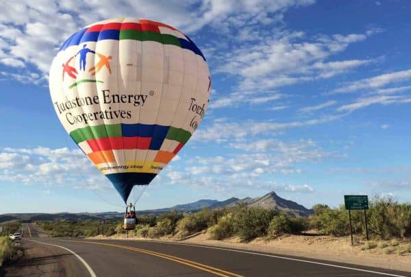 elephant butte balloon over the highway