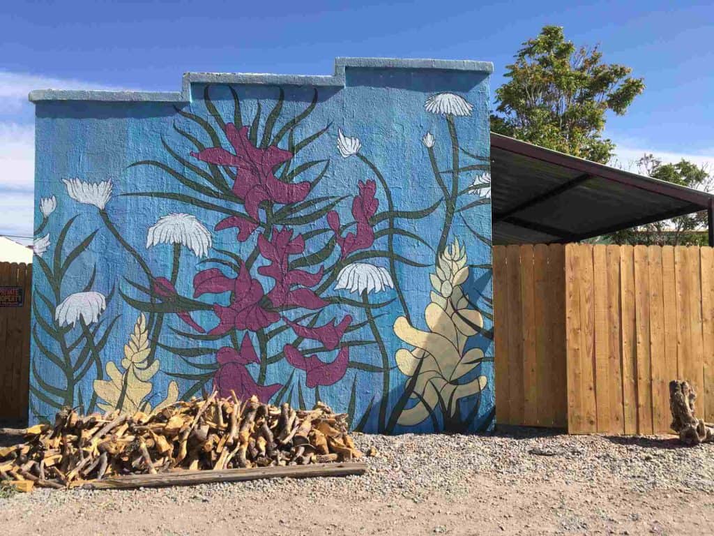 floral mural by reed rische at mesilla healing truth or consequences