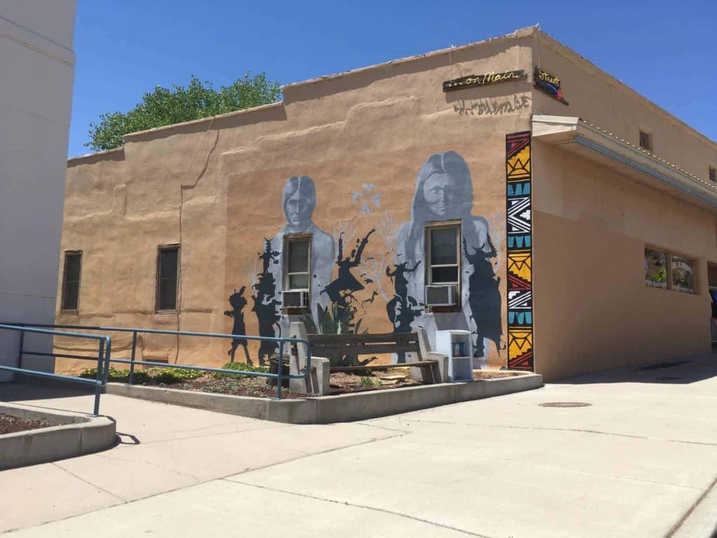 reed rische mural next to the downtown post office t or c nm