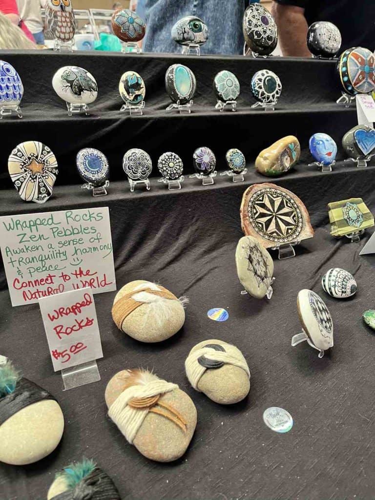 wrapped rocks and zen pebbles