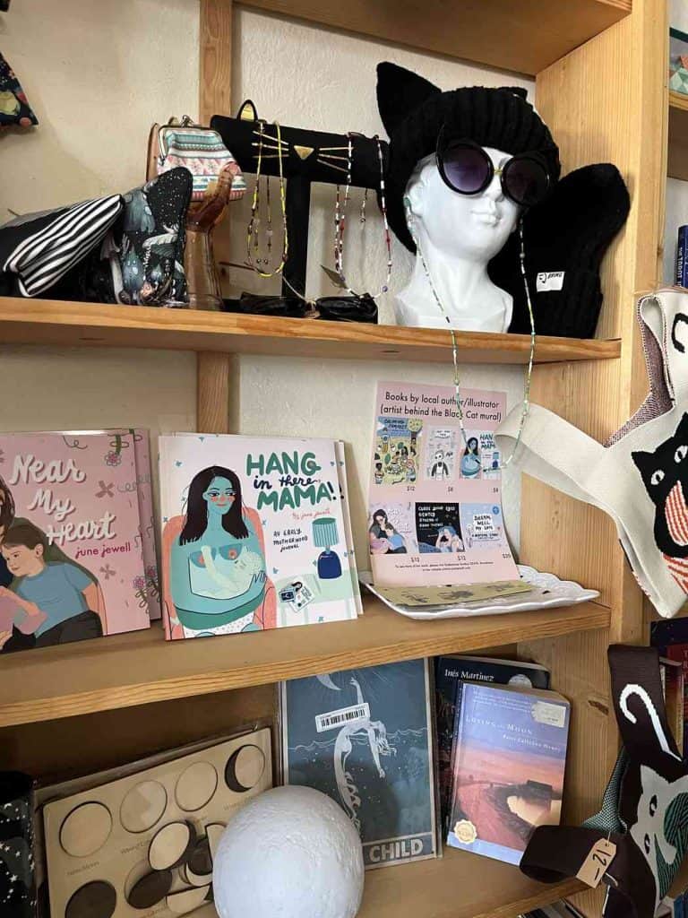 black cat books shelf detail