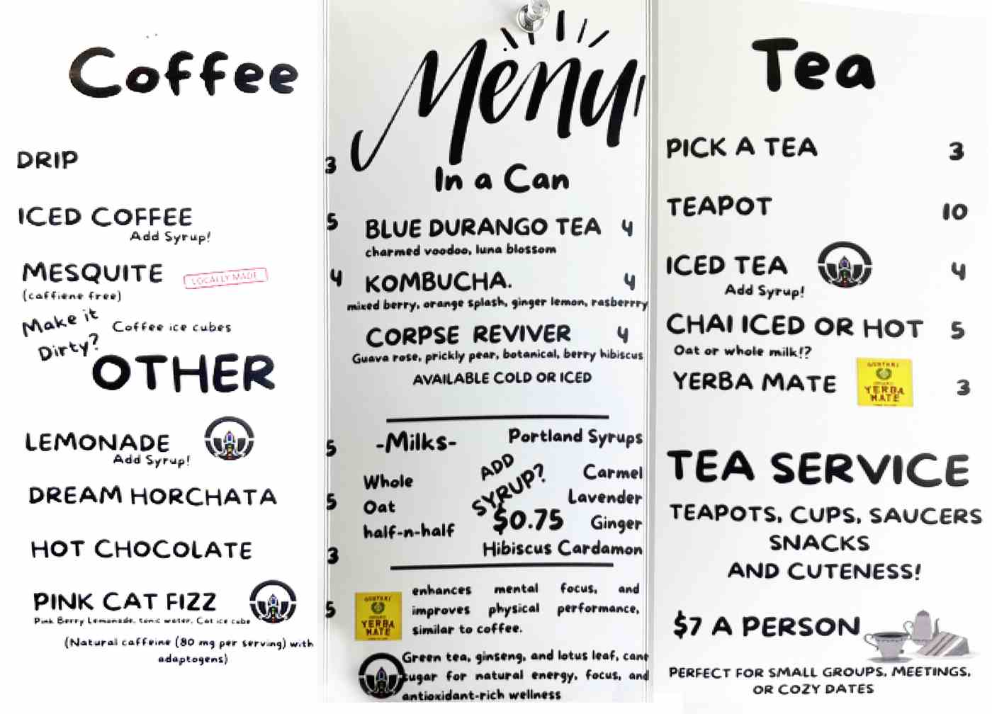 black cat books & coffee menu