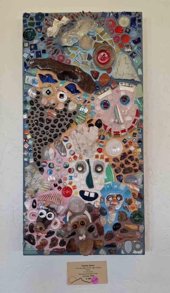 ann sage collage at the regional art show at turtleback mountain golf and resort