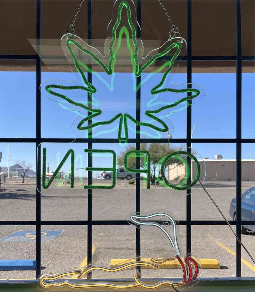 butte cannabis stained glass in the window