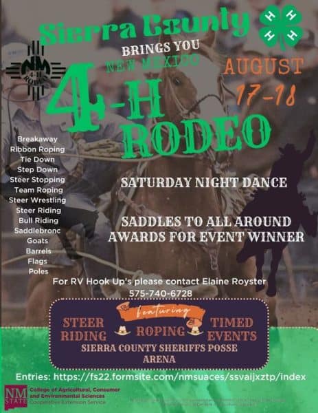 New Mexico 4H Rodeo August 17-18 2024 in Truth or Consequences