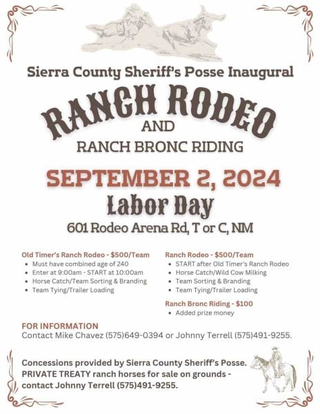inaugural Sheriff's Posse ranch rodeo and bronc riding in Truth or Consequences NM