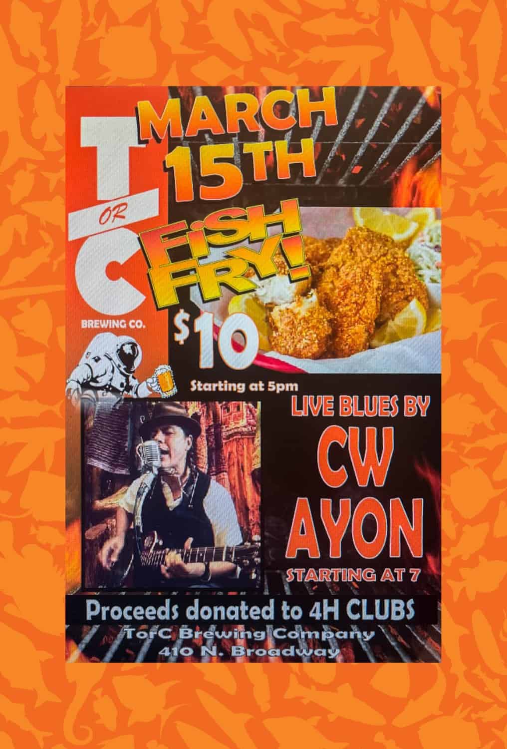 fish fry fundraiser at t or c brewing