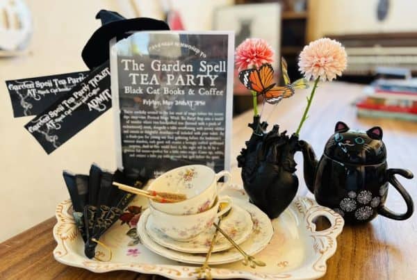 may tea party at Black Cat Books & Coffee