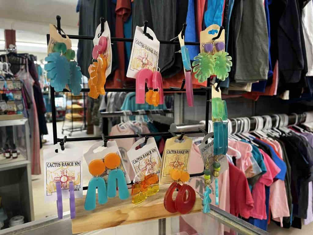 colorful earrings at cactus ranch nm store