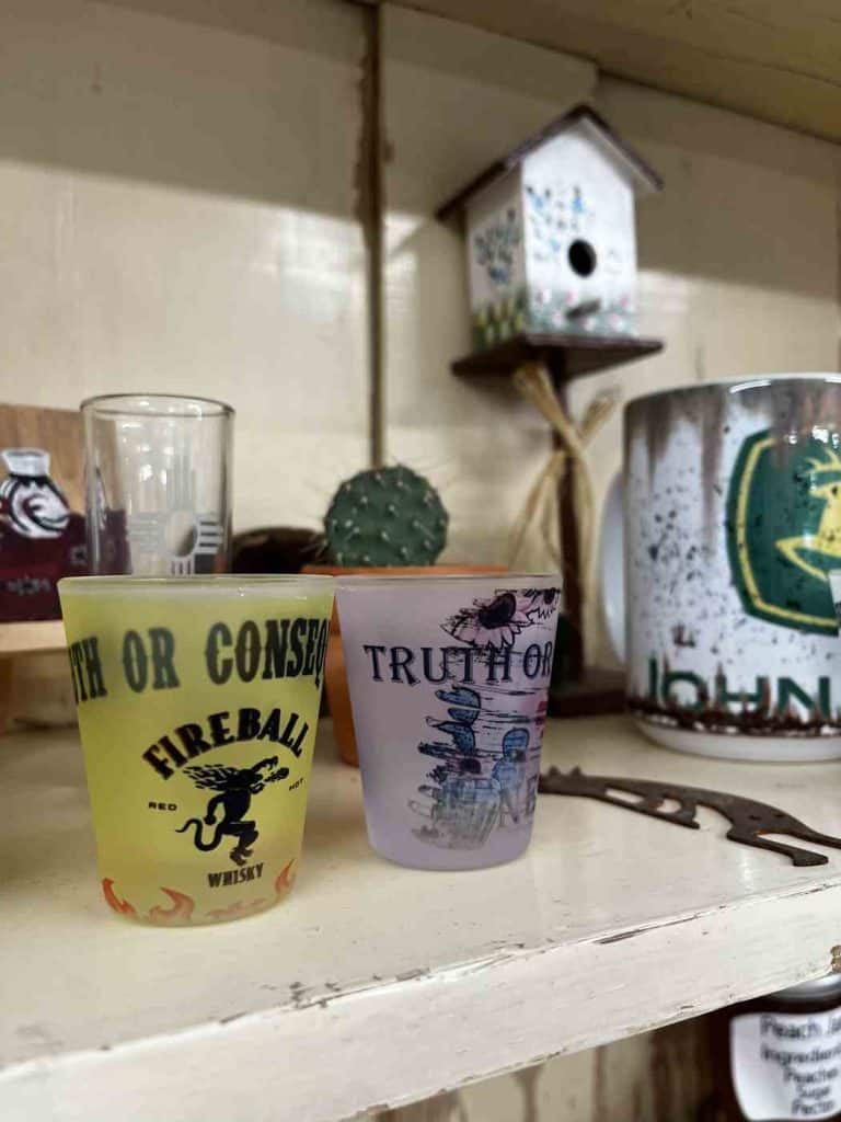 shot glasses and other souvenirs at cactus ranch nm