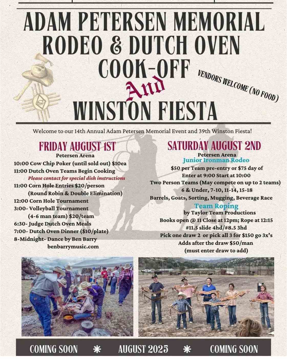 adam peterson memorial rodeo and dutch oven cookoff