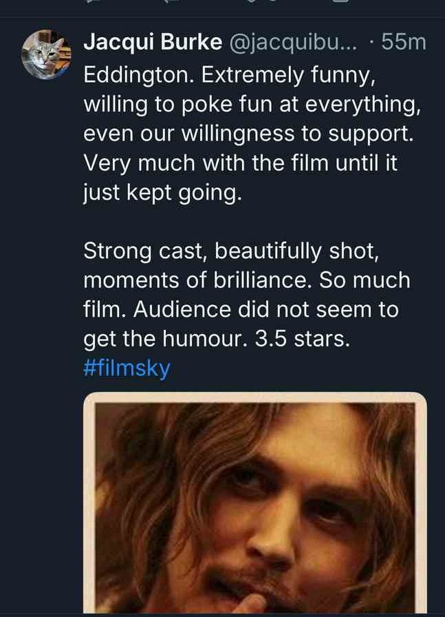 eddington movie review on social media 14