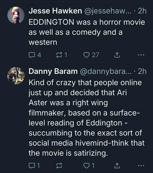 eddington movie review on social media 16