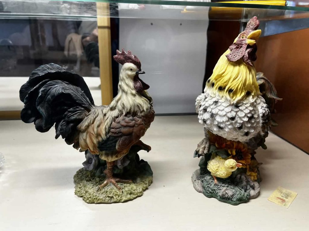 jones street secondhand chicken figureines