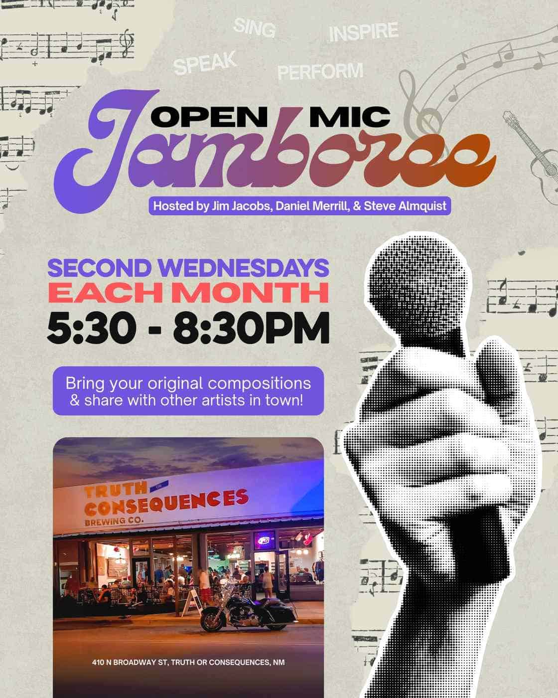 open mic jamboree second wednesdays