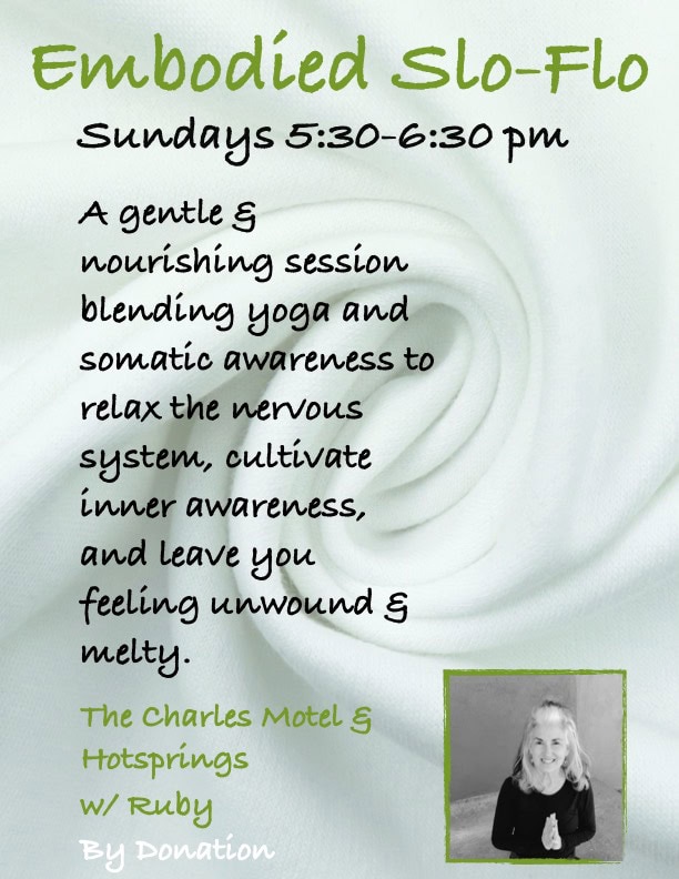 Embodied Flow class Sunday night at the Charles, Truth or Consequences