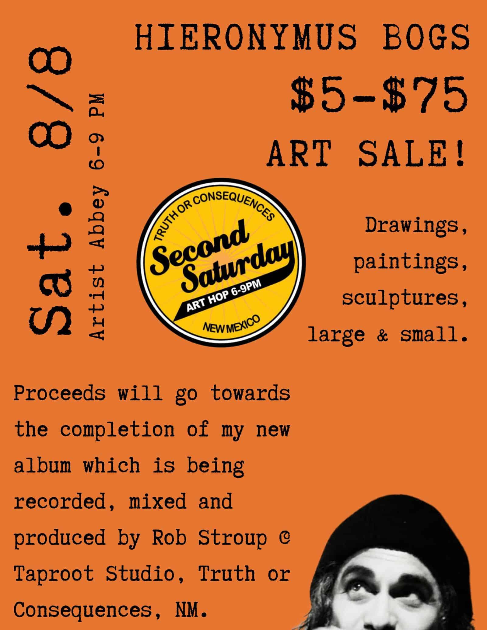 art hop august 2026 - Bogs $5-75 art sale