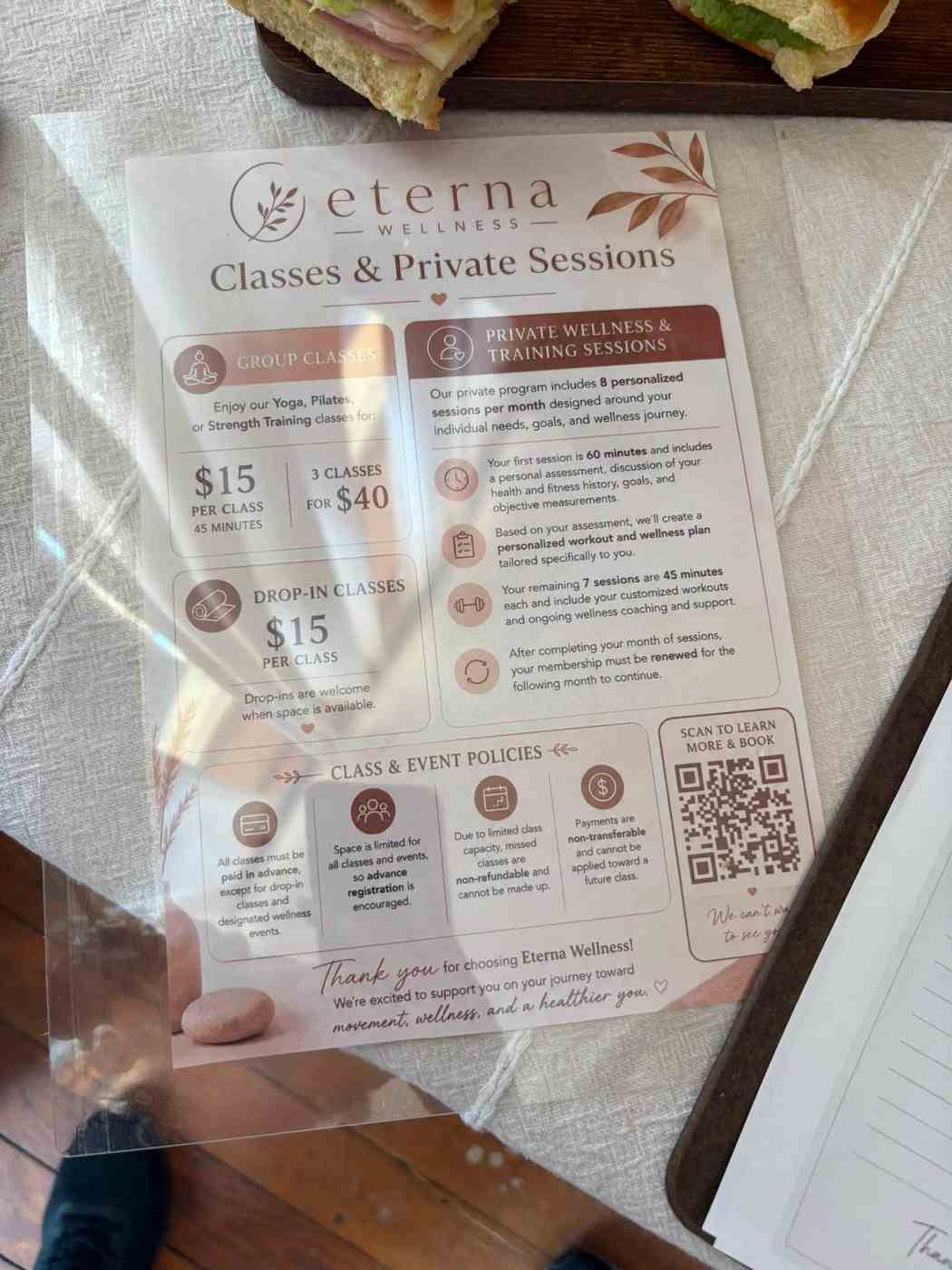 eterna classes and private sessions