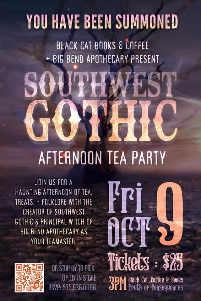 gothic tea party at Black Cat Books & Coffee, T or C NM